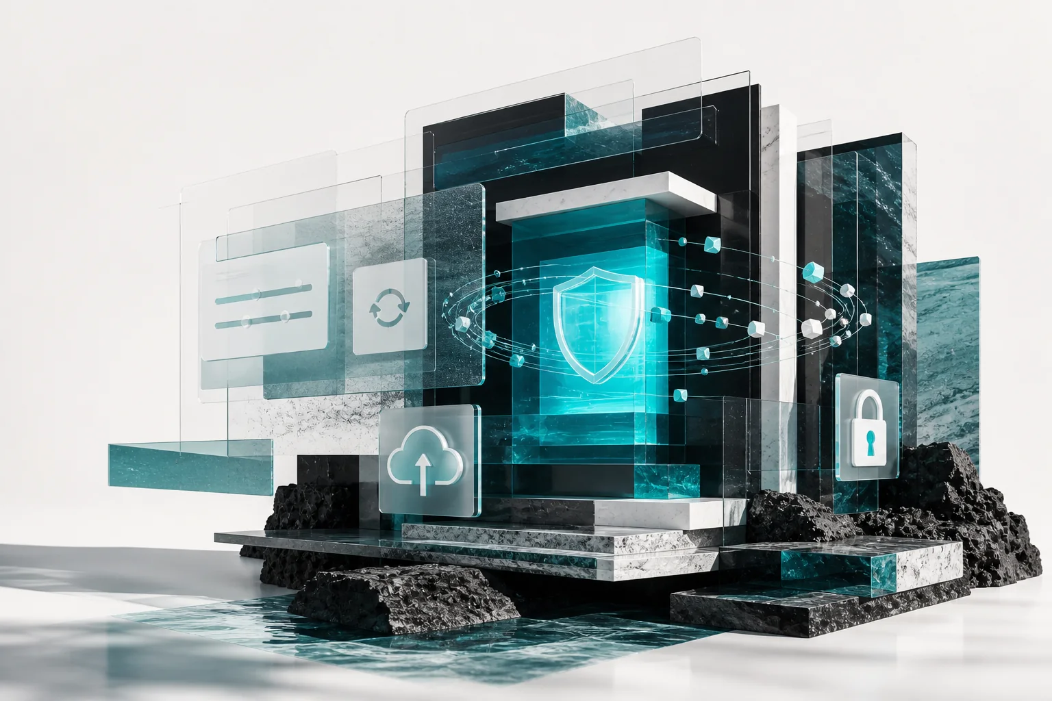Composición digital sobre mantenimiento, copias y seguridad de una web